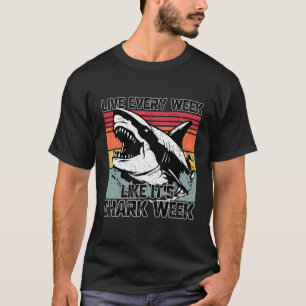 Retro Shark Ocean Biologist Dierenvriend Shark Fin T-shirt