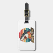 "Retro Shark Vibes Bagagelabel (Voorkant verticaal)