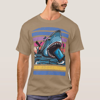Retro SharkShark Eating TV Shark Lovers T-shirt