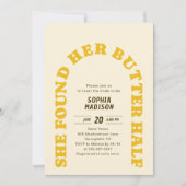 Retro She Found Her Butter Half Bridal Shower Kaart (Voorkant)