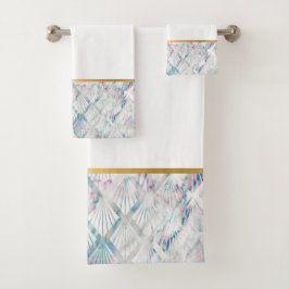 RETRO SHELL AQUA SPLASH WHITROOM BATHROOM TOWEL SE BAD HANDDOEK