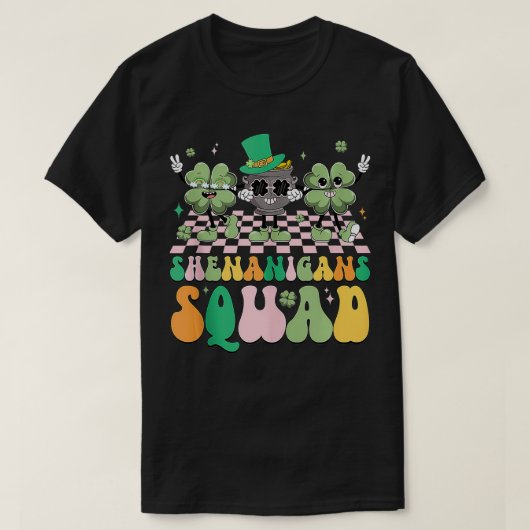 Retro Shenanigans Squad Shamrocks Gold Pot T-shirt (Design voorkant)