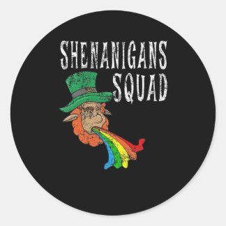 Retro Shenanigans Squad Street Patrick's Day Ronde Sticker