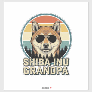 Retro Shiba Inu Opa Hond Shirt Ontwerp_1 Sticker
