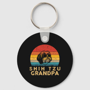 Retro Shih Tzu Opa Hondenliefhebber Paw Papa Vader Sleutelhanger
