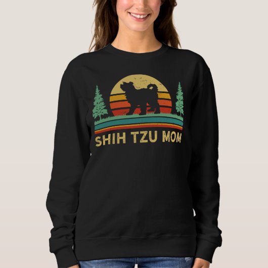 Retro Shihtzu Moeder Shih Tzu Shih Tzu Moeder Trui (Voorkant)