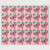 Retro Shiny Brite Kerstversiering Kerstmis Cadeaupapier (Vlak)