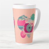 Retro Shiny Brite Kerstversieringen Latte Mok (Rechterhoek)