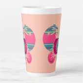 Retro Shiny Brite Kerstversieringen Latte Mok (Voorkant)
