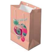 Retro Shiny Brite Kerstversieringen Medium Cadeauzakje (Voorkant Gekanteld)