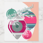 Retro Shiny Brite Kerstversieringen Wijn Etiket (Enkel label)