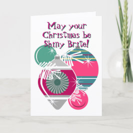 Retro Shiny Brite-ornamenten Kerstmis Kaart