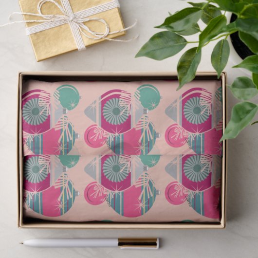 Retro Shiny Brite-ornamenten Kerstmis Tissuepapier (Geschenk)