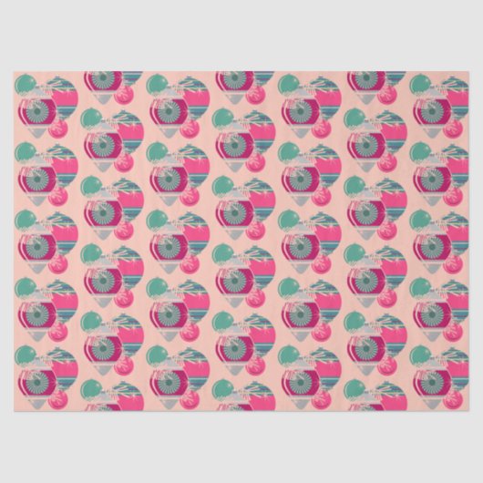 Retro Shiny Brite-ornamenten Kerstmis Tissuepapier (Voorkant)