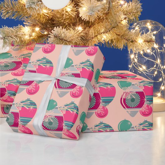 Retro Shiny Brite Ornaments Christmas Cadeaupapier (Feestdagen)