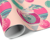 Retro Shiny Brite Ornaments Christmas Cadeaupapier (Rol Hoek)