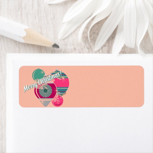 Retro Shiny Brite Ornaments Christmas Etiket (Insitu)