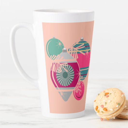 Retro Shiny Brite Ornaments Christmas Latte Mok (In situ)