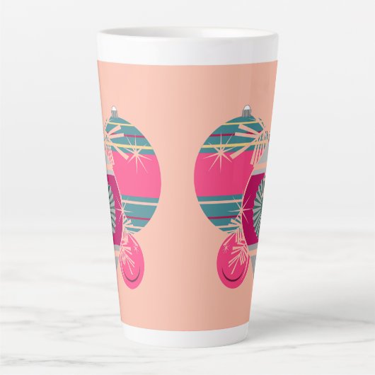 Retro Shiny Brite Ornaments Christmas Latte Mok (Voorkant)