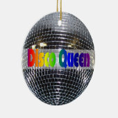 Retro Shiny Silver Disco Ball Rainbow Disco Queen Keramisch Ornament (Rechts)