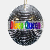 Retro Shiny Silver Disco Ball Rainbow Disco Queen Keramisch Ornament (Links)