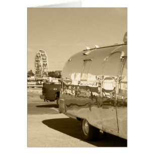 Retro shiny trip camping caravans