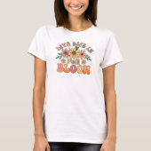 Retro Shirt Good Vibes Tshirt Groovy Flowers T-shi (Voorkant)