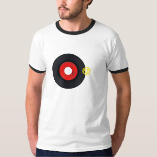 Retro-shirt met 45 records en invoegstuk t-shirt