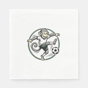 Retro shirtontwerp met aap en voetballer gravure servet