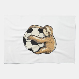 Retro Shirtontwerp met Luiaard en Voetbal Cute Die Theedoek