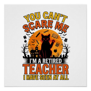 Retro Shirtontwerp voor Gepensioneerde Leraren Hal Perfect Poster
