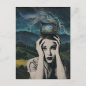Retro Shocking Television Woman surreal Briefkaart (Voorkant)