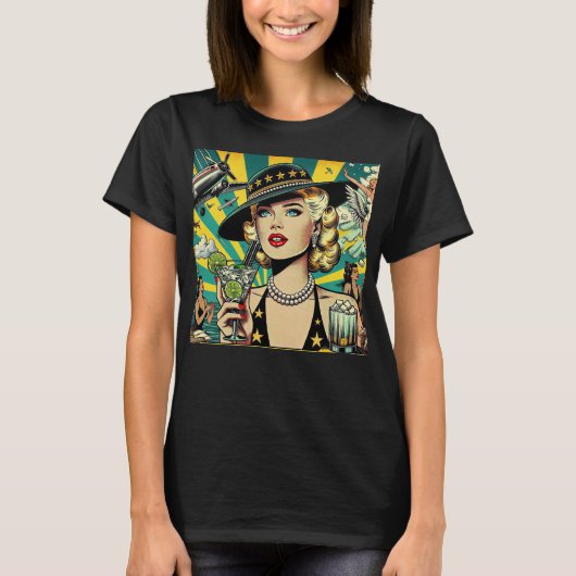 Retro Show Girl  T-shirt (Voorkant)