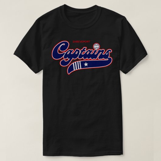 Retro Shreveport Captains Minor League Baseball TS T-shirt (Design voorkant)