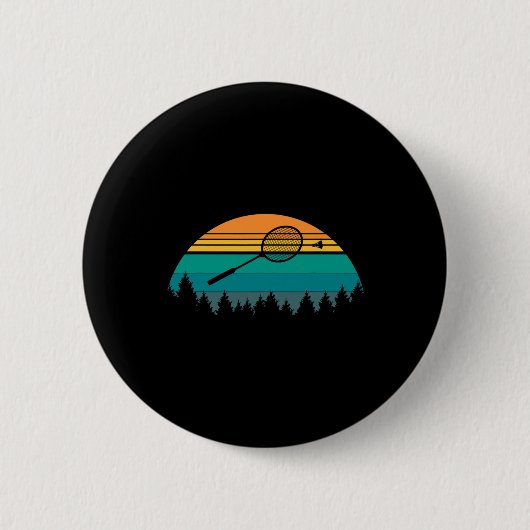 Retro Shuttle Badminton 2 Ronde Button 5,7 Cm (Voorkant)
