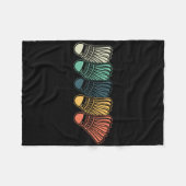 Retro Shuttle Badminton Player Coach Sport Fleece Deken (Voorkant (Horizontaal))