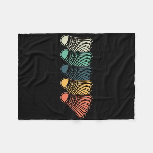 Retro Shuttle  Badminton Player Coach Sport Fleece Deken (Voorkant (Horizontaal))