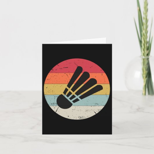 Retro Shuttle  Badminton Player Coach Sport Kaart (Voorkant)