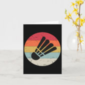 Retro Shuttle  Badminton Player Coach Sport Kaart (Gele Bloem)