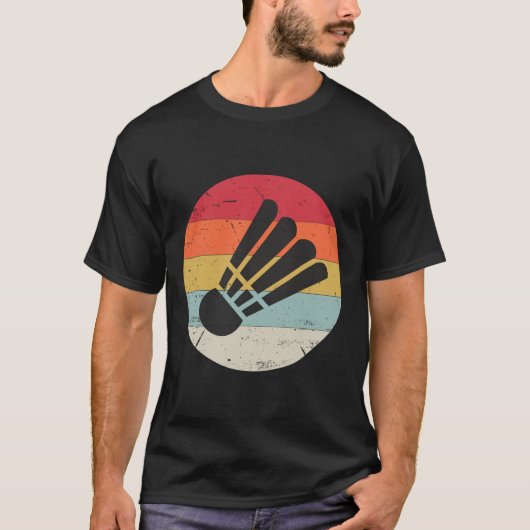 Retro Shuttle Badminton Player Coach Sport T-shirt (Voorkant)