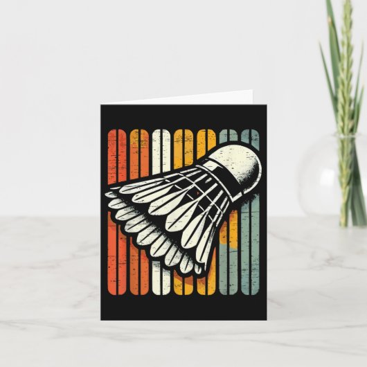 Retro Shuttle Badminton Player  Kaart (Voorkant)