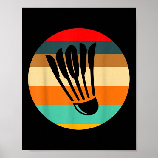 Retro Shuttle Badminton  Poster (Voorkant)