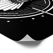 Retro Shuttle Design Minimalistische Badmintonspel Poster (Hoek)