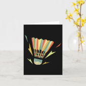 Retro Shuttle Player Badminton Kaart (Gele Bloem)
