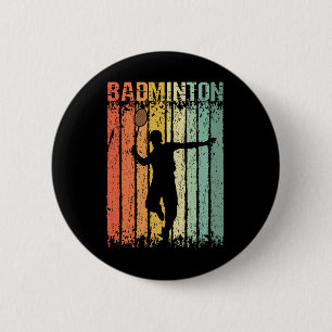 Retro  Shuttle Player Badminton Ronde Button 5,7 Cm