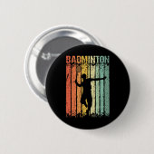 Retro Shuttle Player Badminton Ronde Button 5,7 Cm (Voorkant /achterkant)