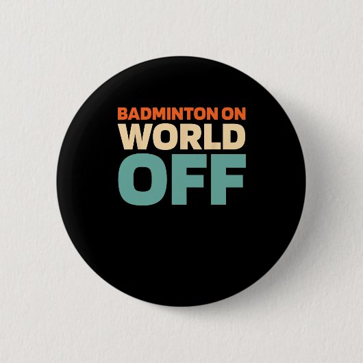 Retro Shuttle - speler badminton op de wereld Ronde Button 5,7 Cm (Voorkant)