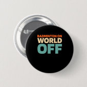 Retro Shuttle - speler badminton op de wereld Ronde Button 5,7 Cm (Voorkant /achterkant)