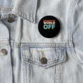 Retro Shuttle - speler badminton op de wereld Ronde Button 5,7 Cm (In situ)
