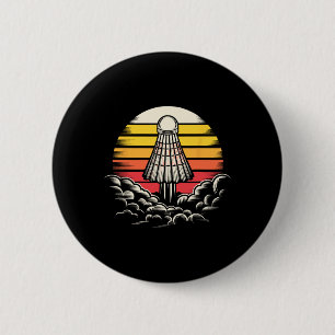 Retro Shuttle Sport Outfit Rocket Badminton Speler Ronde Button 5,7 Cm